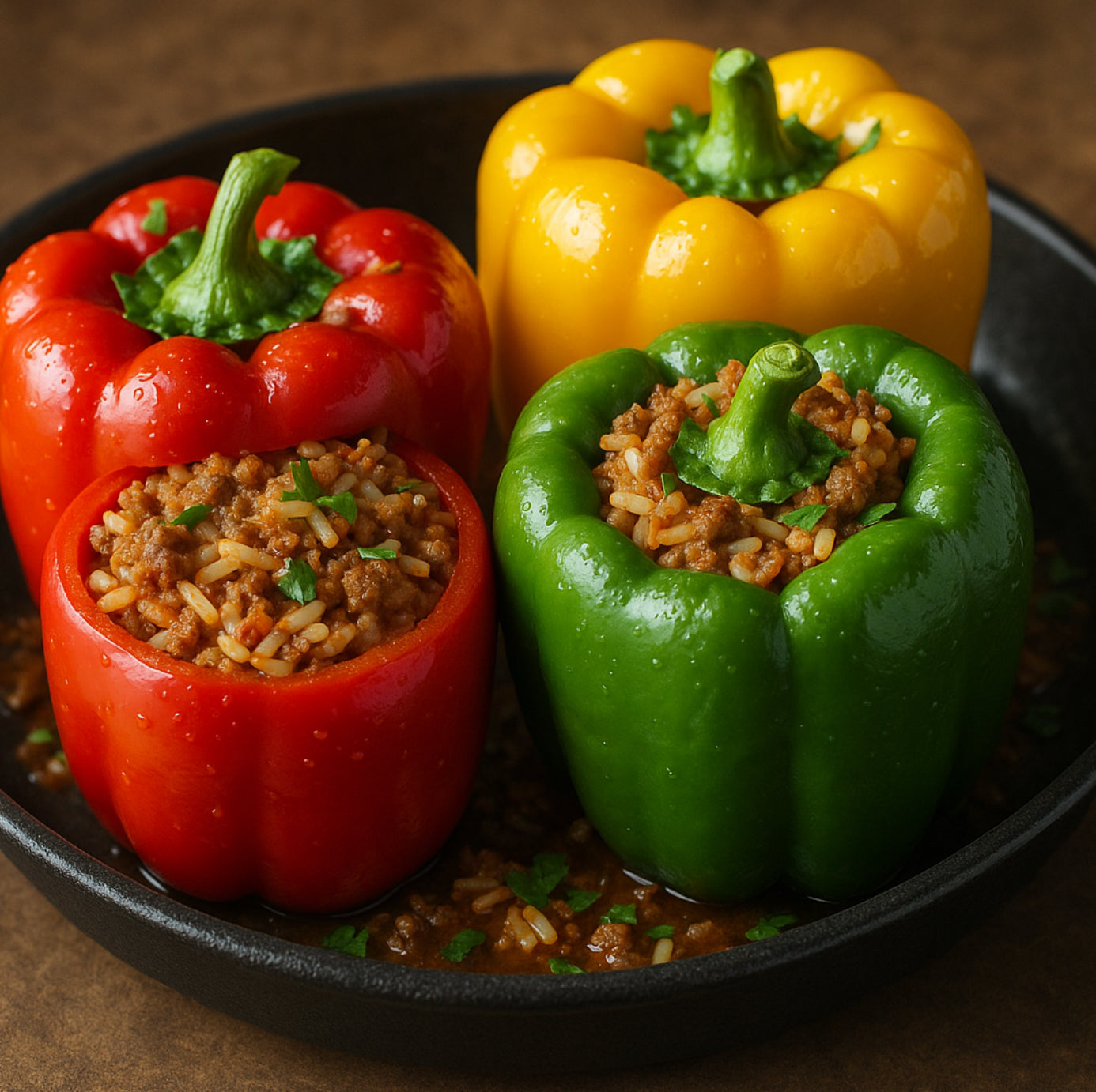 Stuffed Capsicum with Herbed Rice