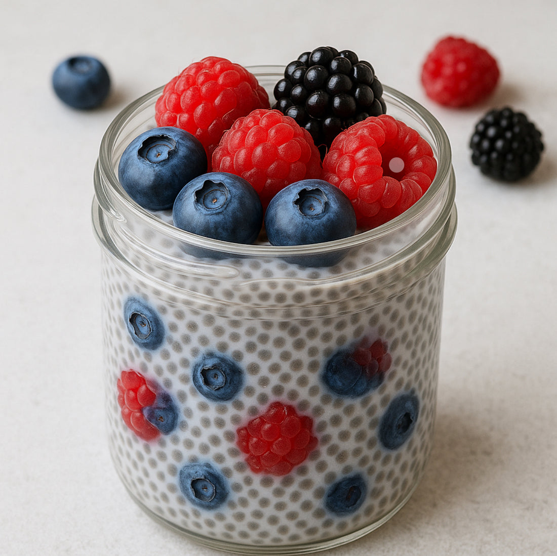 Chia Seed Pudding with Mixed Berries (Vegan &amp; Dairy Free)