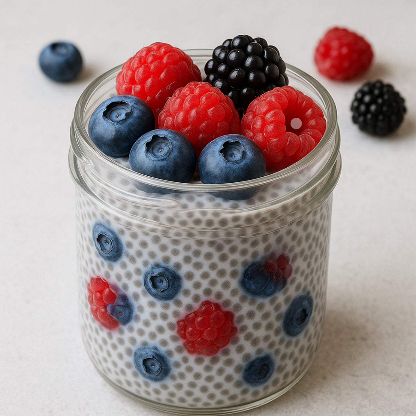 Chia Seed Pudding with Mixed Berries (Vegan &amp; Dairy Free)